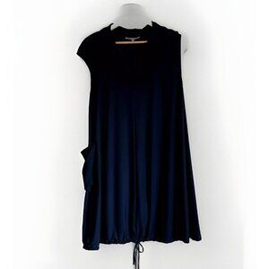 Bryn Walker Women’s Medium Navy Tunic Top Cowl Neck Nautical Lagenlook Resort